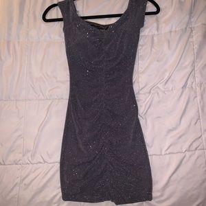Sparkly Gray Mini Dress